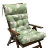 Garden Chair Pad with High Back Headrest, Tufted Outdoor Form and Seat Anchors 125 x 55 cm for Porch Use Daily
