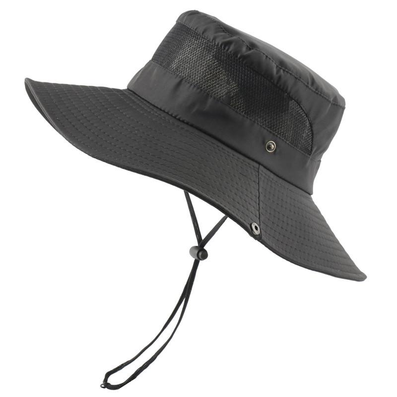 New men s and women s bucket hat sunshade sunscreen hat spring and summer outdoor travel hat solid color breathable men s and women s fishing hat чёрный