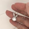 Rabbit Ear Pure Silver Moissanite Pendant Necklace with One Carat Stone for Women - Cute Douyin Style