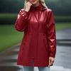 Giacca Donna Impermeabile Antivento Leggera Giacca Antipioggia con Tasche Cappotto Antipioggia Impacchettabile da Donna con Cappuccio