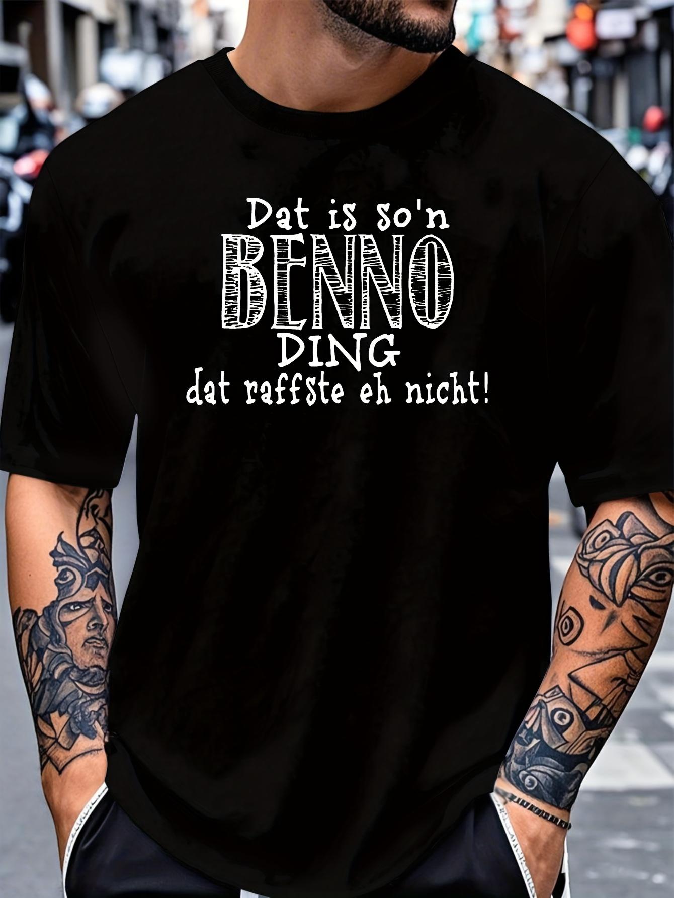 T-Shirt y2k Benno German Slogan T Black/White L