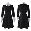 Wednesday Addams Black Dress for Women Girls Halloween Cosplay Costume