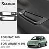 For Fiat 500 Abarth 595 695 2008-2023 ABS Carbon Fiber LHD Car Rearview Mirror Adjustment Window Button Switch Storage Sticker