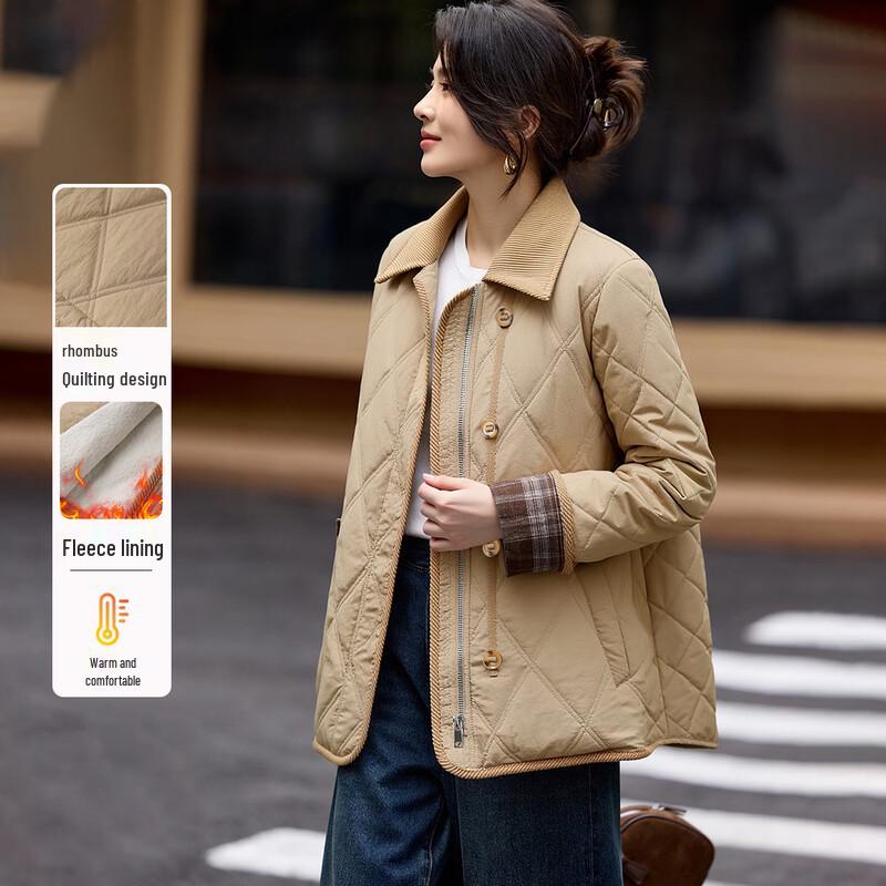 

HSTYLE Women s Barn-Style Color-Block Padded Winter Jacket XL