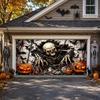 Halloween Garage Door Cover 13x6ft Skeleton Pumpkin Horror Banner
