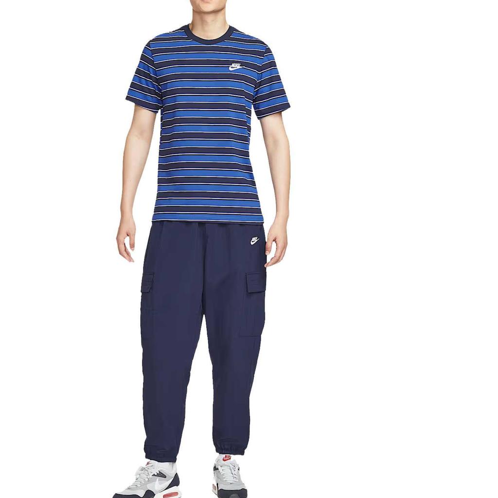 Nike Camiseta a Rayas de Manga Corta Simple Versátil Moda Casual de Club para Hombre Tops HJ0551-451