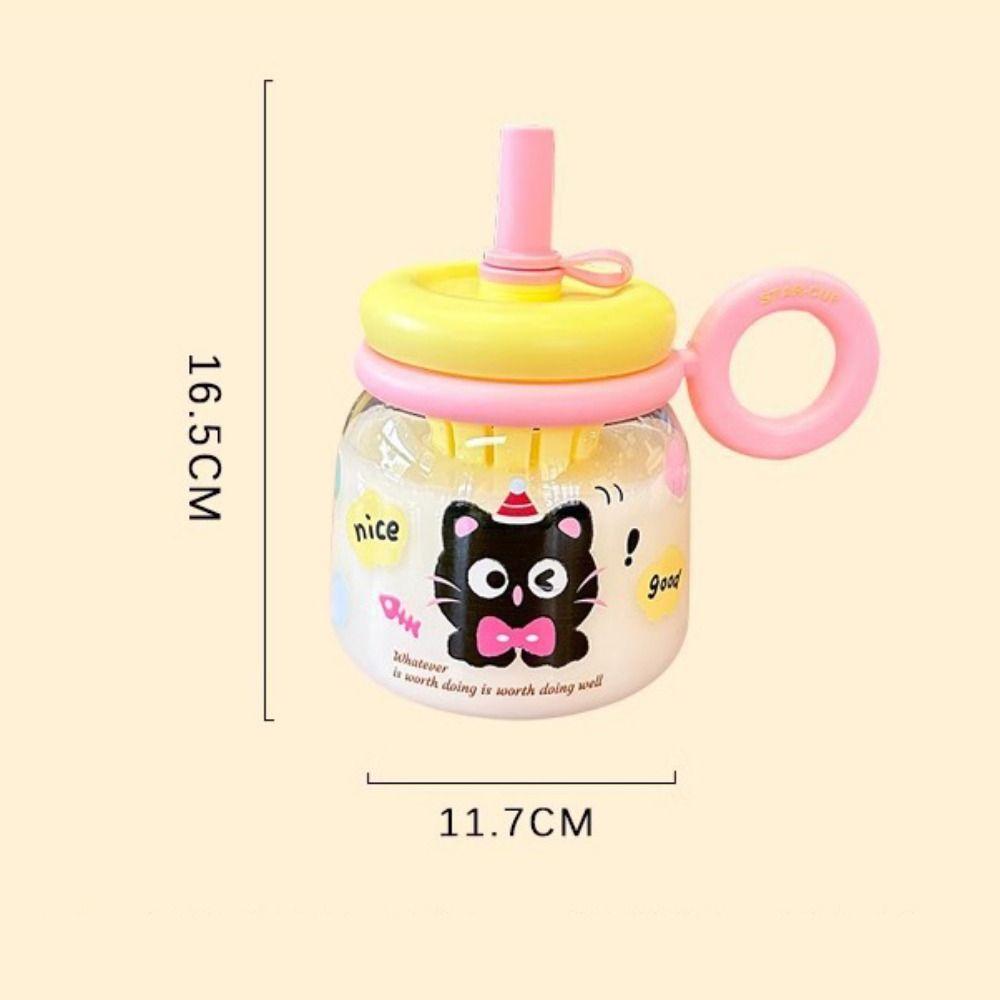 950ml Transparent Plastic Cup Straw Cup Drinking Water Bottle Graffiti Water Bottles  Bubble Tea