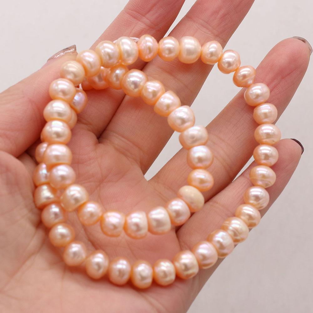 1String, Natural Freshwater Pearls, Rondelle Pearl Beads, 8–9 Mm, for DIY Necklace Bracelet, Jewelry Making, Birthday Party Crafts, 36cm