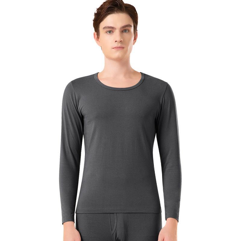 Women's Seamless Thermal Underwear Set - Antibacterial, High Elastic, Plus Velvet, Thin, Long Sleeve, Round Neck, Cotton Blend, Autumn.