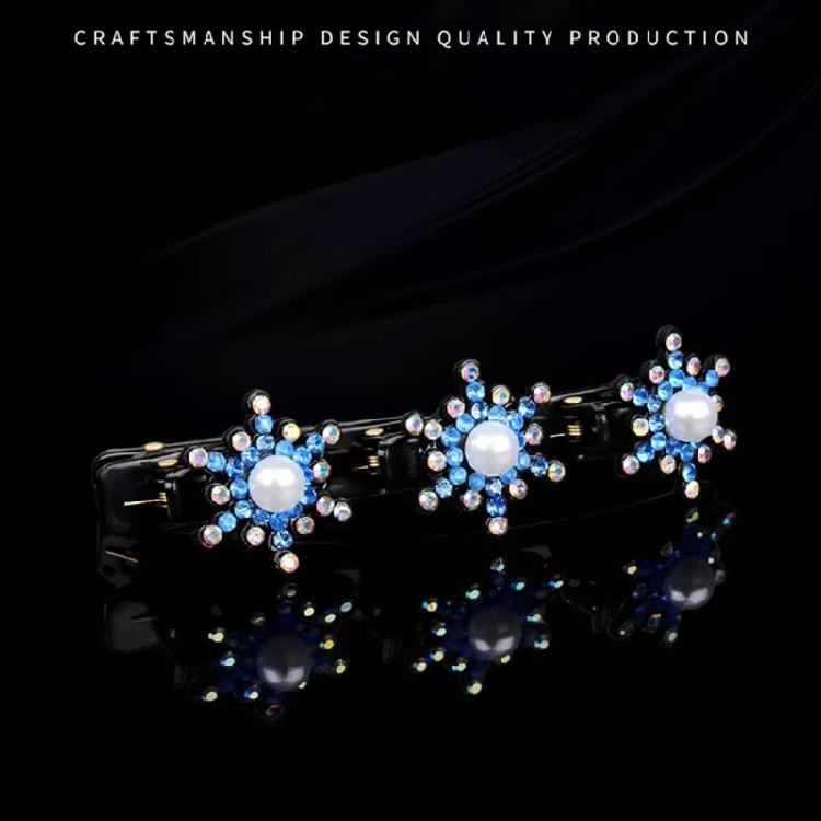 5x Sparkling Crystal Stone Braided Hair Clips Tooth-Shaped Non-Slip Bang Hairpin