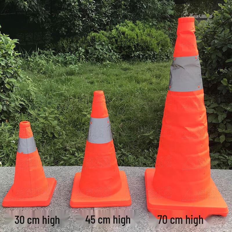 Foldable Reflective Safety Cones & Warning Signs with LED Light
