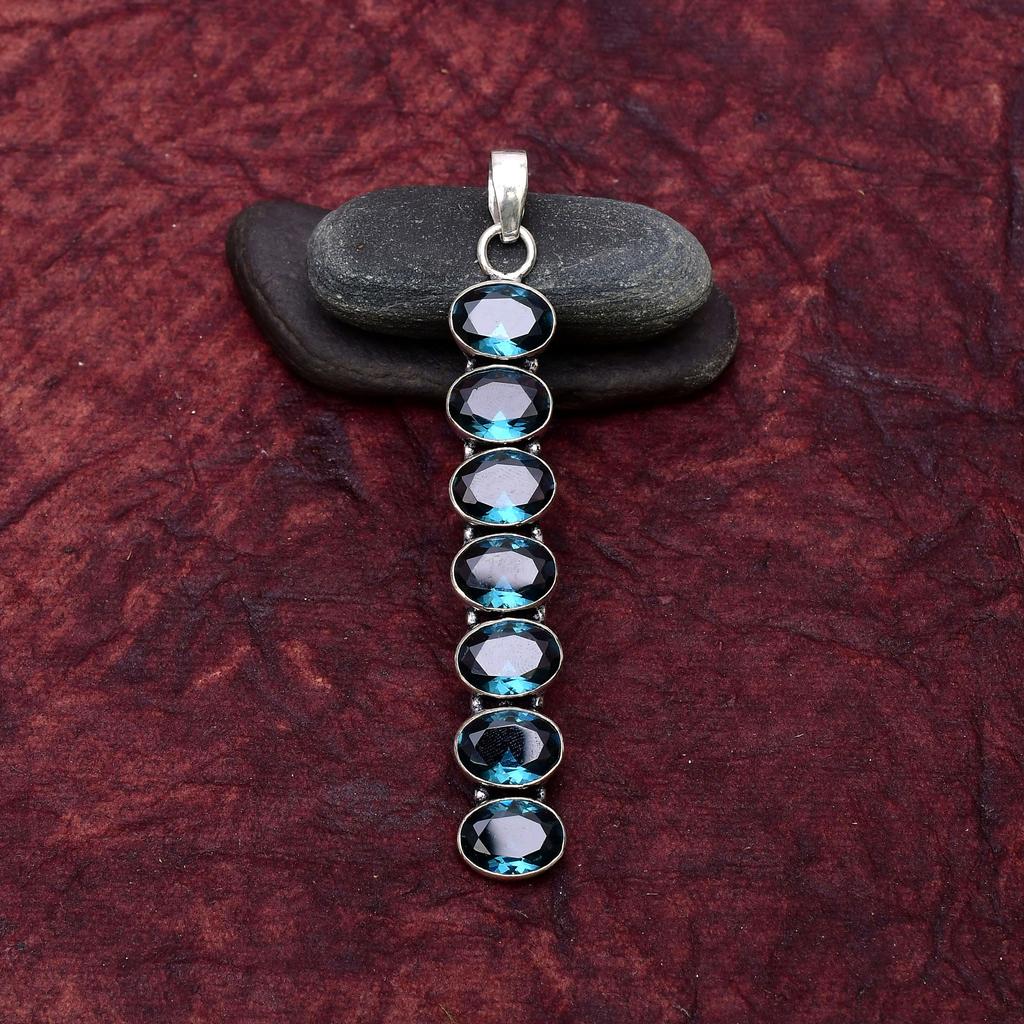 Awesome Indicolite Gemstone Pendant: 925 Sterling Silver Handmade Pendant Necklace Jewelry