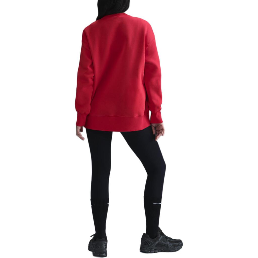 Nike Phnx Flc Os Long Sleeve Crewneck Logo Sweatshirt Women Sweatshirt Red FZ4271-657