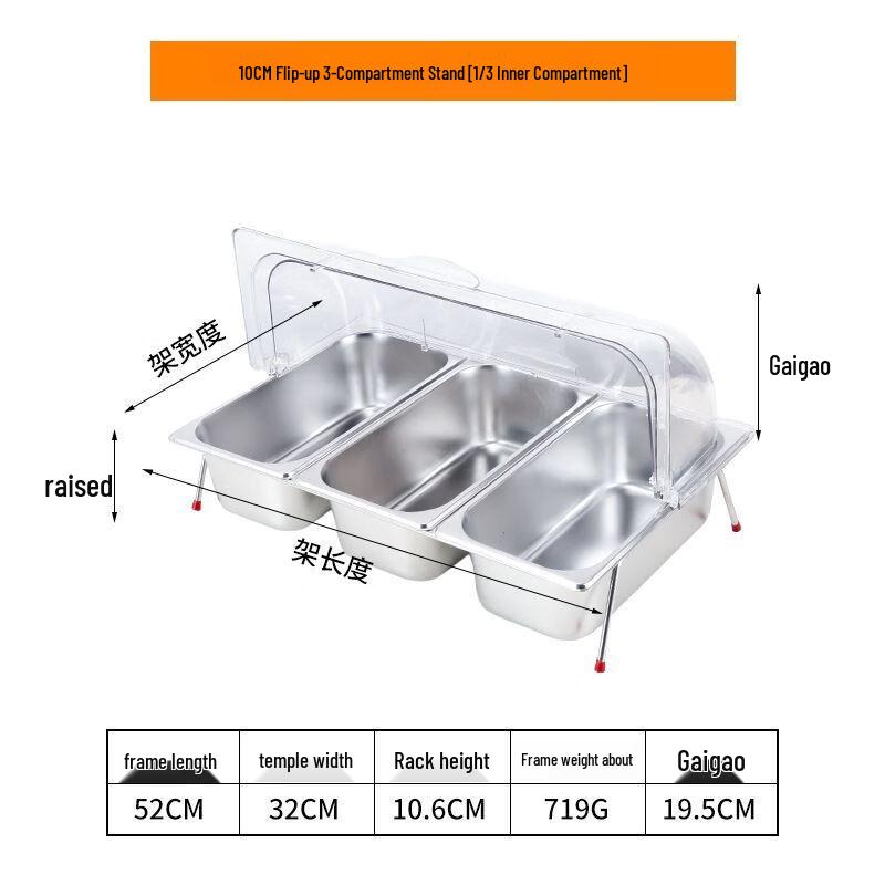 Multi-Compartment Stainless Steel Buffet Tray