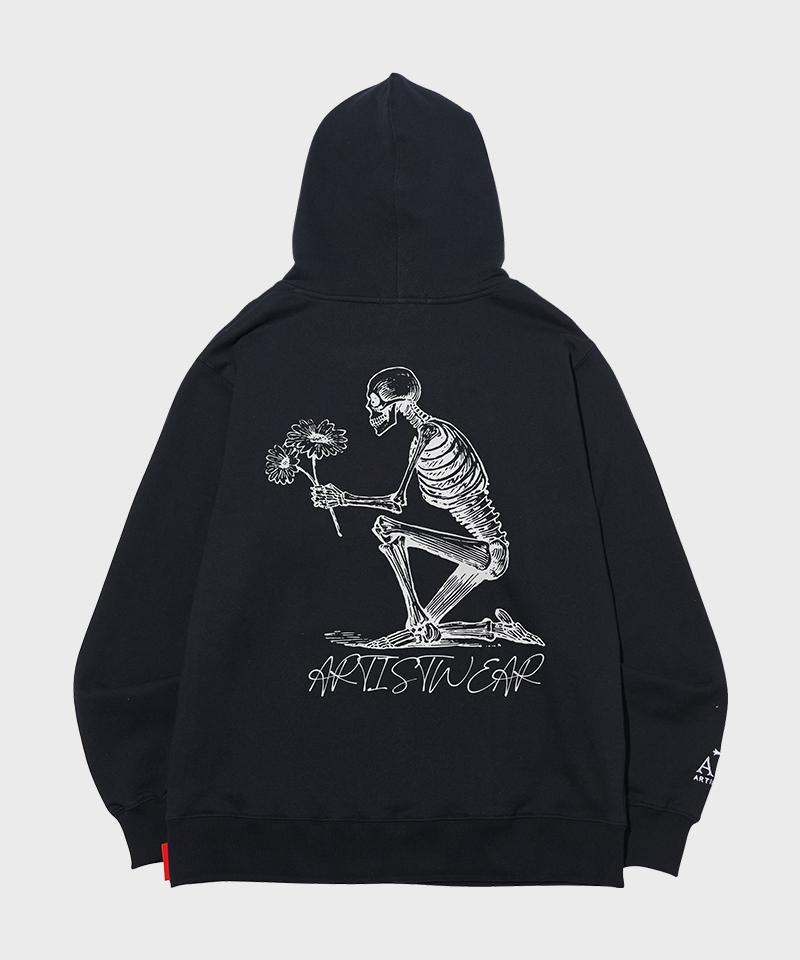 Artistwear [Atw] Skull Flower Zip-Up Hoodie