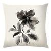 Chinese Style Ink Painting Floral Home Decor Pillowcase Bedroom Living Room Sofa Decoration Polyester Cushion Cover With Zipper