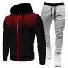 Herren 2-teiliges Trainingsanzug-Set mit Kapuzenjacke und Jogginghose
