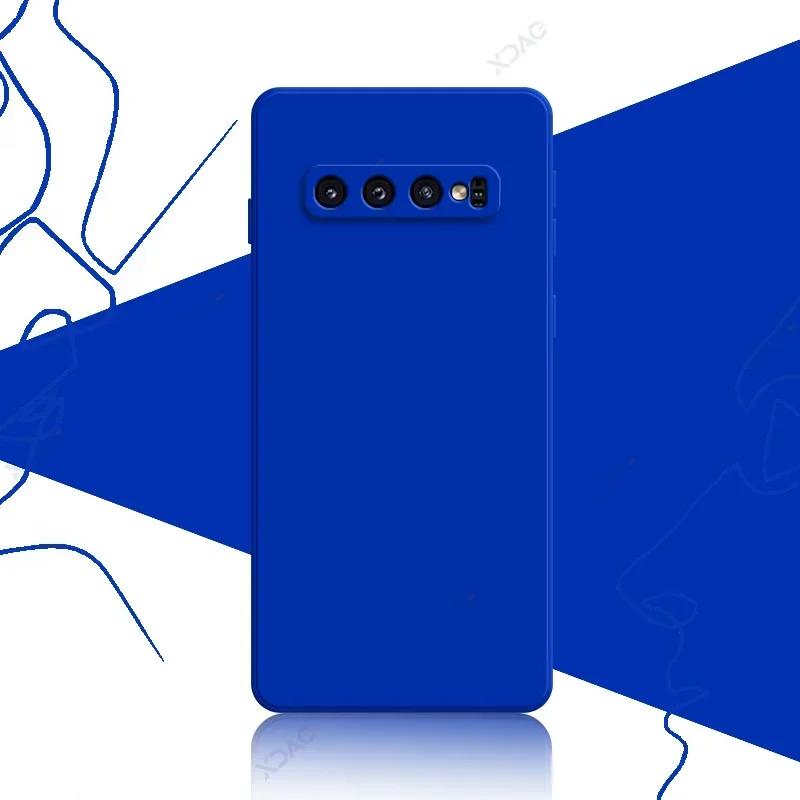 

Роскошные квадратные жидкие силиконовые чехлы для Samsung Galaxy S10 Plus S10E SamsungS10Plus мягкий чехол для телефона водонепроницаемый корпус Samsung S10 Plus