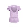 Under Armour Breathelux Solid Back Cut-Out Training Sports Crew Neck Short Sleeve T-Shirt Women Tops Purple 1370867-566