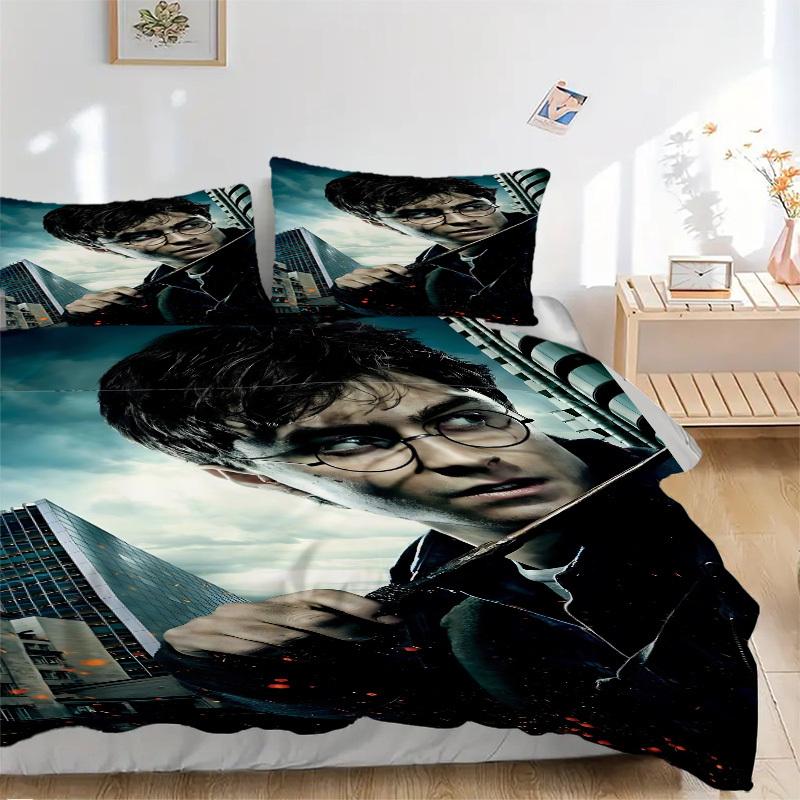 

3pcs Harry Potter Duvet Cover Set, 1 Duvet Cover + 2 Pillowcases (No Insert), High-Definition Print for All Seasons,Durable yy251103037 135x200cm