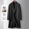 Cappotto di Lana da Uomo Doppiopetto - Spalle Cadenti, Vestibilità Ampia, Spesso e Caldo, Stile Autunno/Inverno, Tendenza Design a Pelo Lungo Double-Faced.