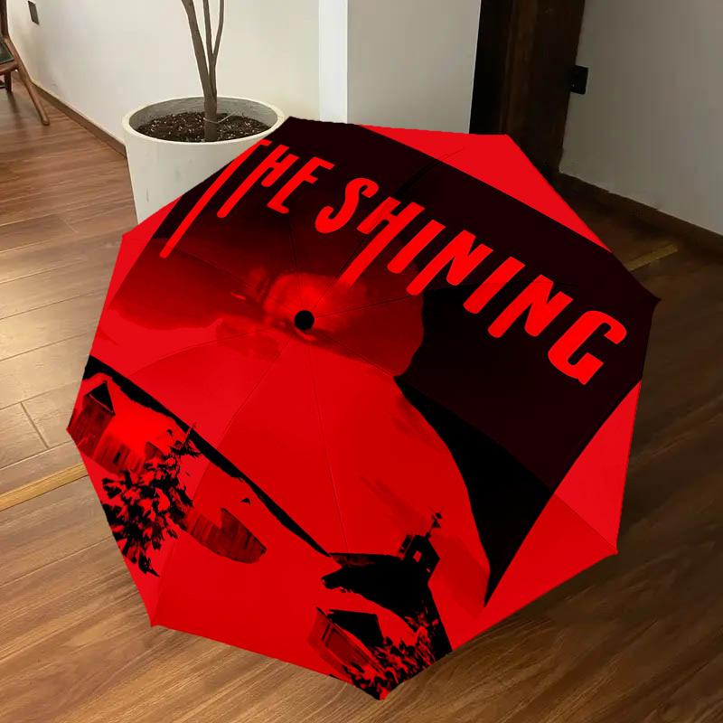 1pc THE SHINING Automatic Open/Close Umbrella Compact Folding Umbrella with 8-Rib Shaft lightweight esign, for Women/Men1233A