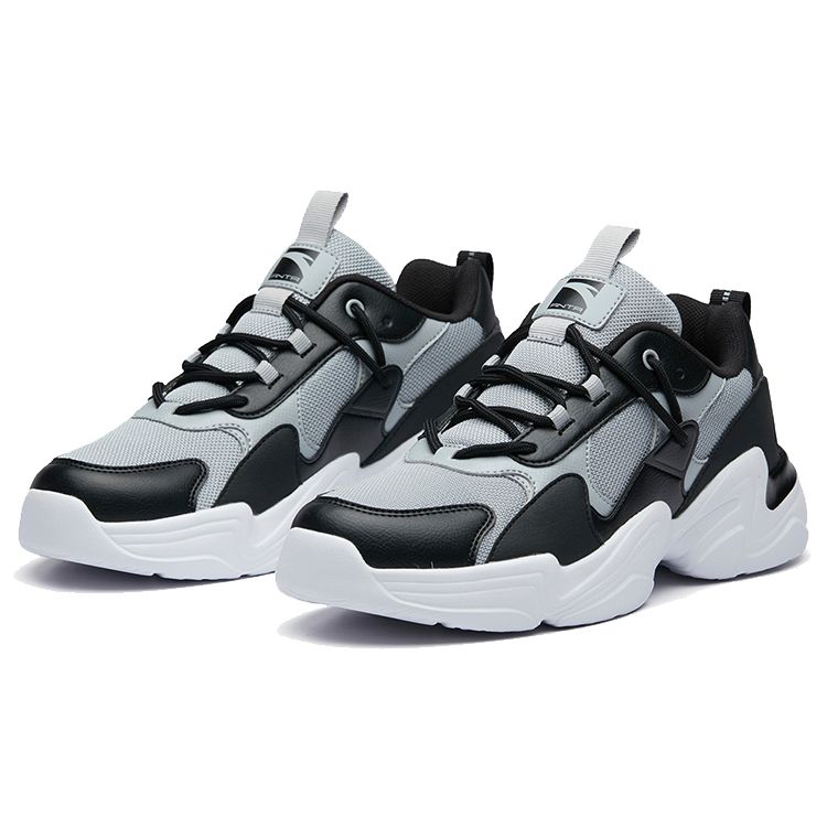 Anta Lifestyle Series Low-Top Dad Shoes Men Sneakers Gray Black White 91938863-3