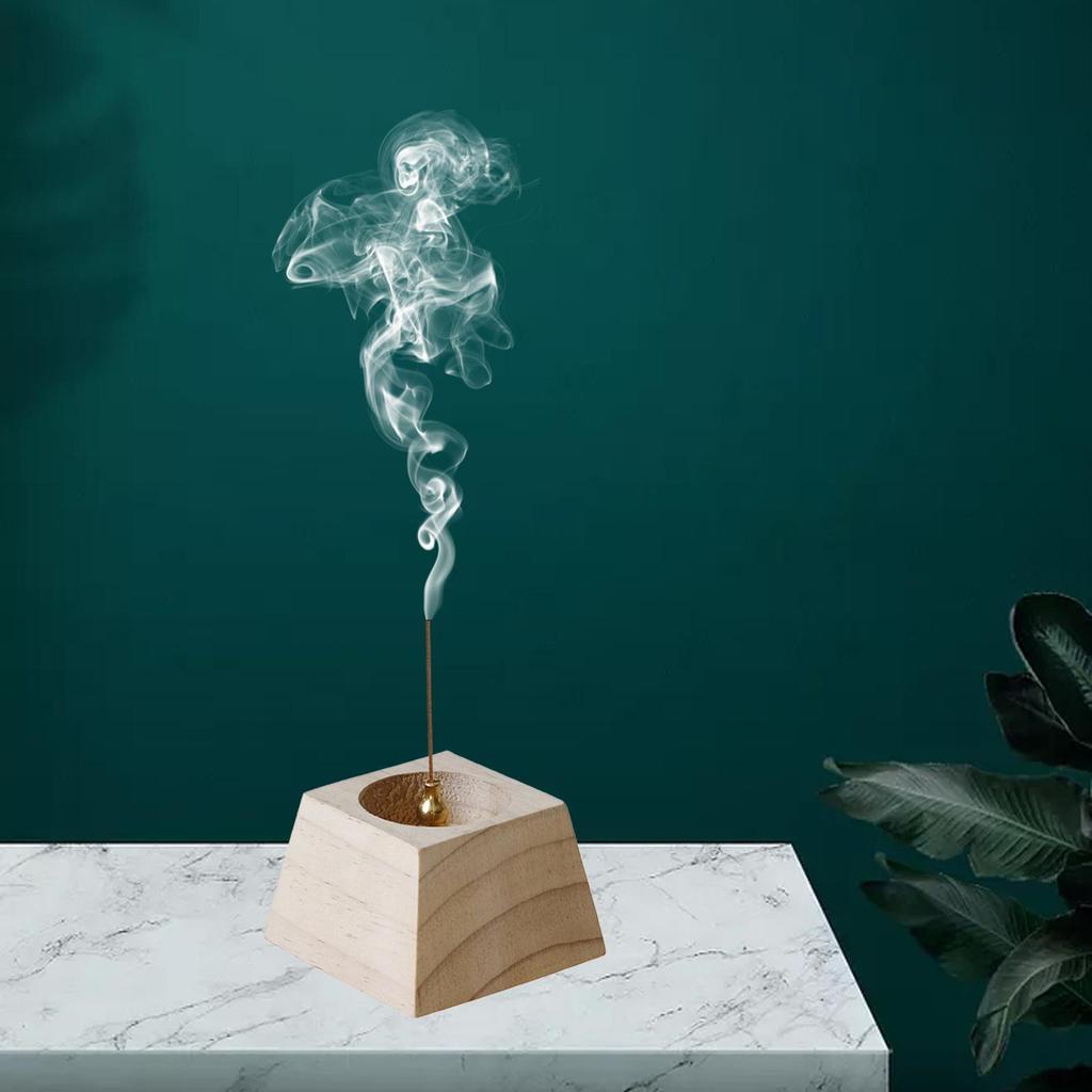 Holder Ornament Wooden Decorative Ash Catcher Gift Censer Burner Stand for Yoga Desktop Home