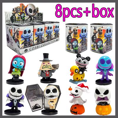 Xmas Jack Blind Box Figures Playthings Nightmare Before Sally Cosbi Collectible PVC Model Doll Child Birth Date Spooky Holiday Gifts