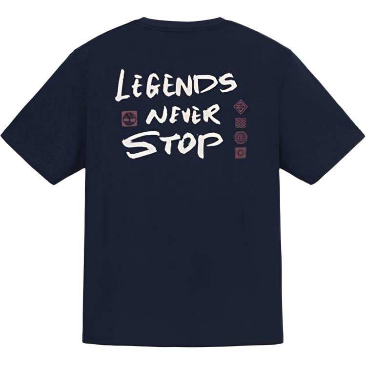 Timberland Simple Logo Outdoor Casual Versatile Short Sleeve T-Shirt Unisex T-Shirts Deep-Sapphire-Blue TB0A5NZC433 S