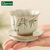 Hand Drawn Bamboo Tea Cup Set Home Ceramic Kung Fu Tea Cups Chinese Afternoon Tea Mug Drinkware