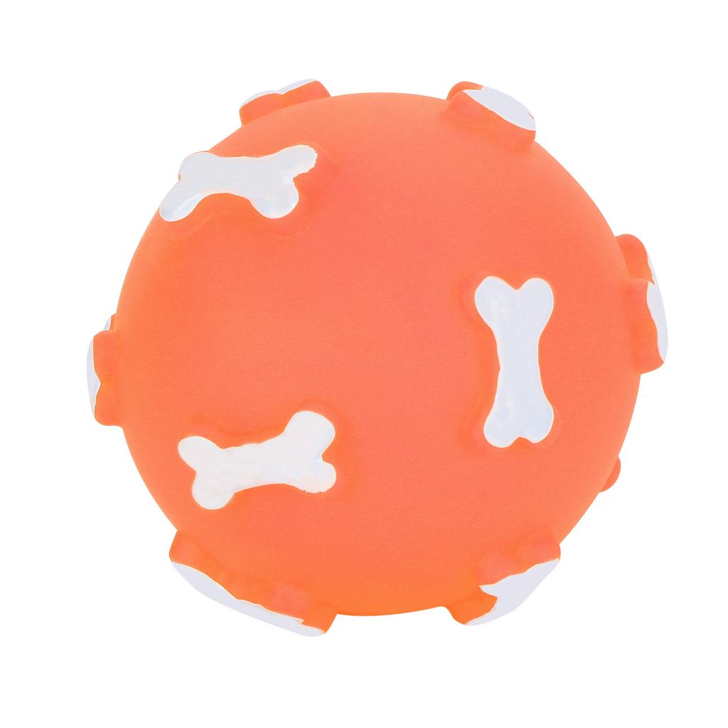 Vinyl NonPoisonous Outdoor Squeaky Vocal Ball Dog Clean Teething Chew Toys Pet Supply(Orange )