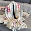 Luxury Brand Women Summer Length Scarf Floral Print Shawls Wraps Soft Female Muffler Hijab For Beach Travel