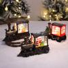 European Retro Locomotive LED Warm Light Christmas Ornament for Home and Bar Decor