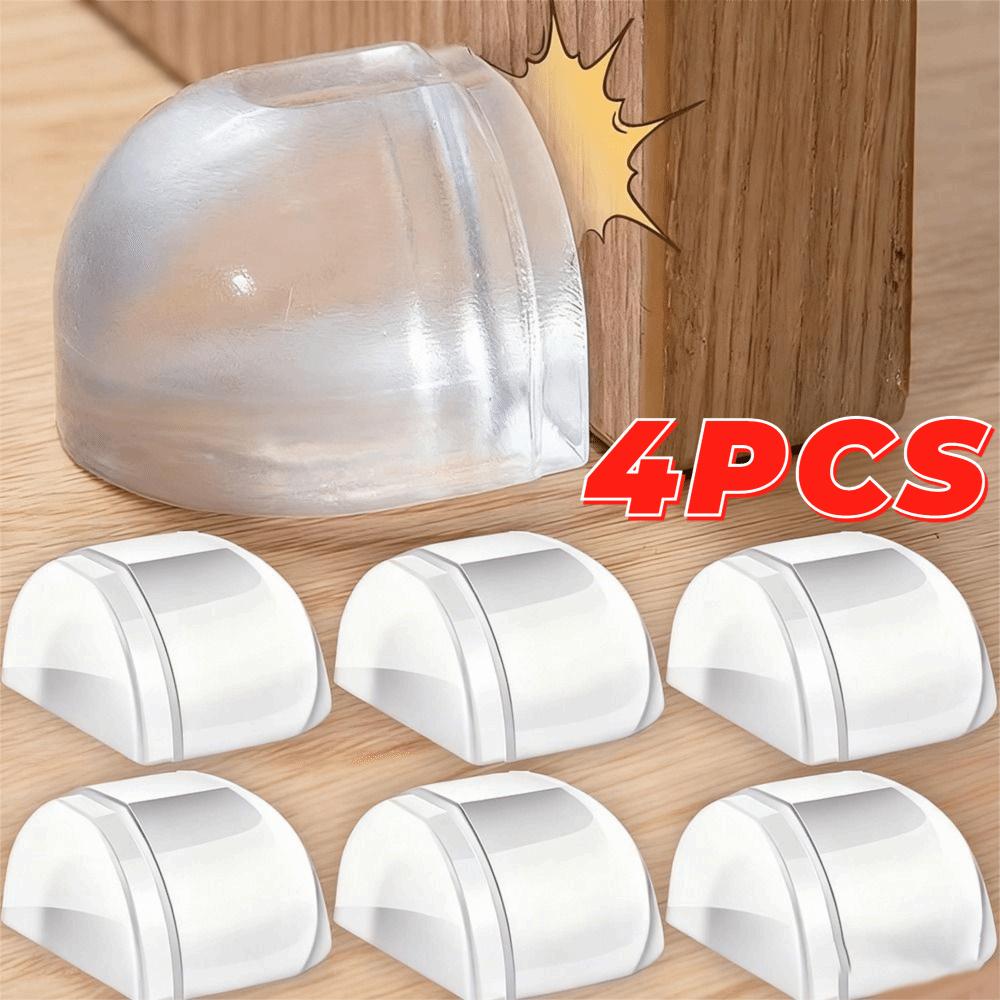 4Pcs Self Adhesive Door Holder Transparent Door Buffer Protector Door Stop  Furniture Protection