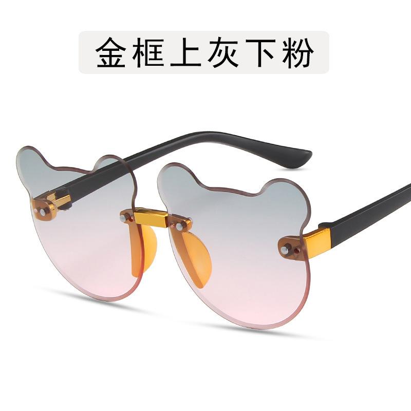 Children'S Cute Glasses Sunglasses Boys And Girls Fashion Baby Bear Ears Shape Photo Sunglasses