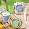 Portable Foldable Silicone Cup for Travel Cute Bear Design Collapsible Water Bottle Mouthwash Cup 180ml
