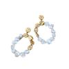Elegant metal earrings with irregular baroque freshwater pearl inlay
