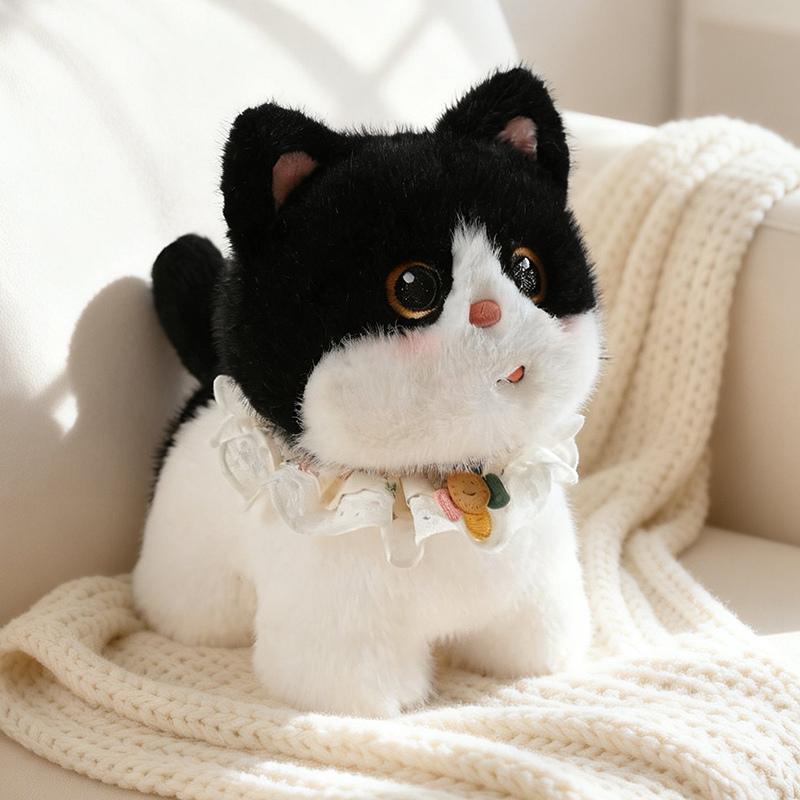 12-32cm Cartoon Cute Cat Plush Doll Funny Soft Muppet Cat Orange White Black Cat Animal Stuffed Toy Home Decoration Girls Gift