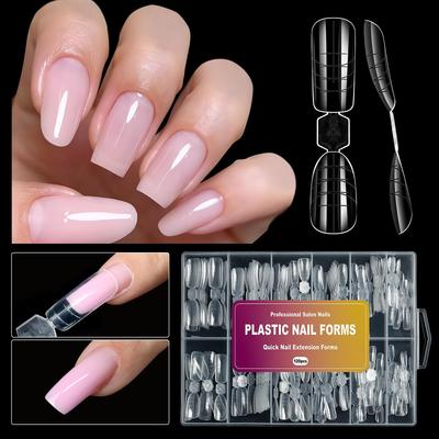 120pcs 2in1 Nail Mold Nail Extension Tool Paperless Holder with Scale Nail Mold