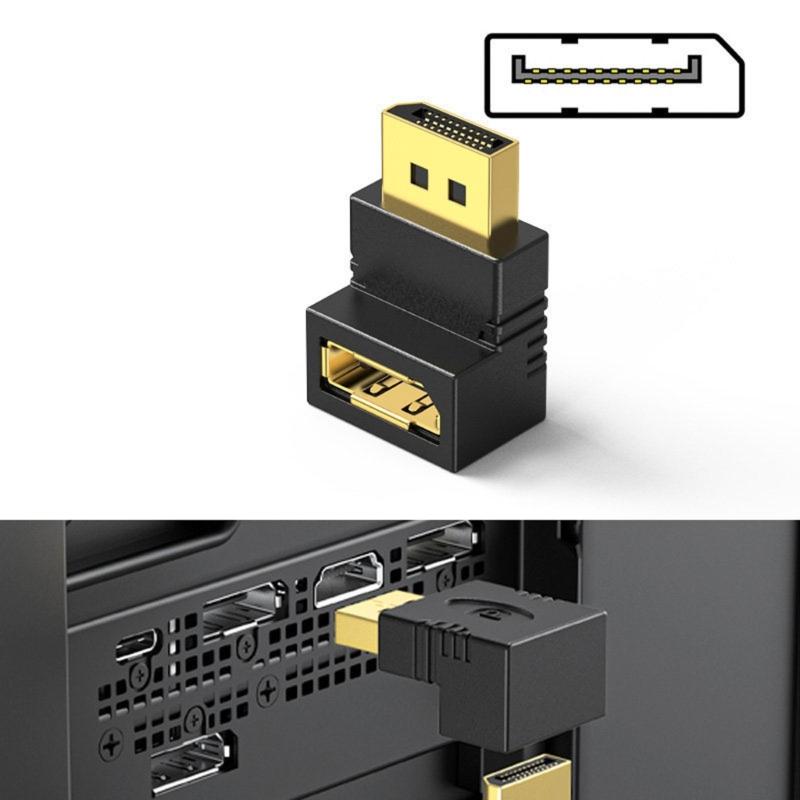 Professional 8K  90 Degree Adapter Converter Connector Male to Female Video for Laptop Monitor Projectors