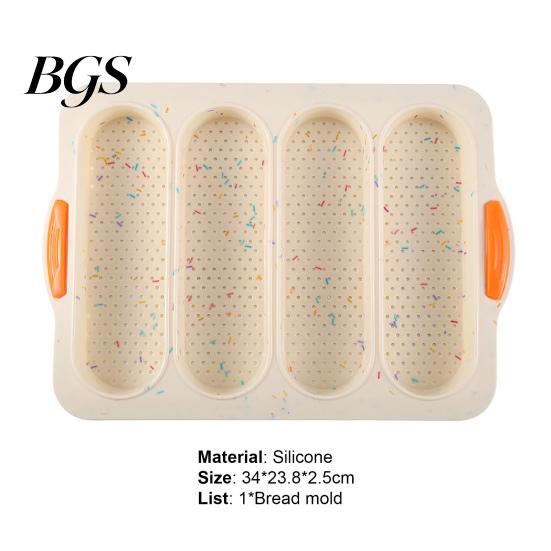Baguette Baking Mold 4 Grids Food Grade Tray Silicone Anti-scalding Bread for Restaurant