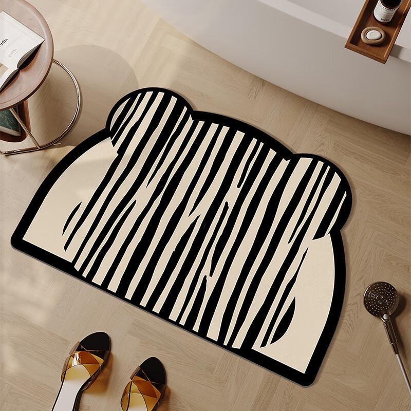 Cartoon Trendy Bear Diatomaceous Earth Bathroom Mat 60x90 cm