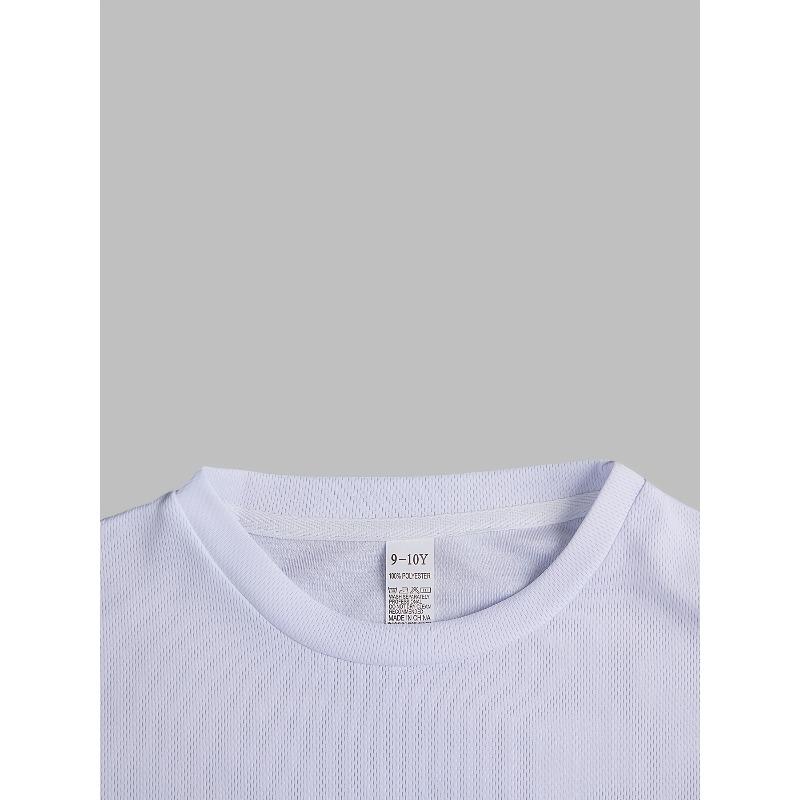 Boys Crew Neck Short Sleeve T-Shirt with Football Style Number 67 Print