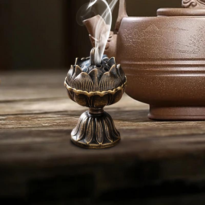 Zen Styles Buddhist Utensils Incense Burner Lotus Incense Censer Furnace Mini Lotus Seed Aromatherapy Stove Cense Holder