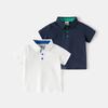 Children's Short-sleeved T-shirt 2026 Summer New Boys Shirt Baby Half-sleeved Solid Color Top Trendy Children's Clothing