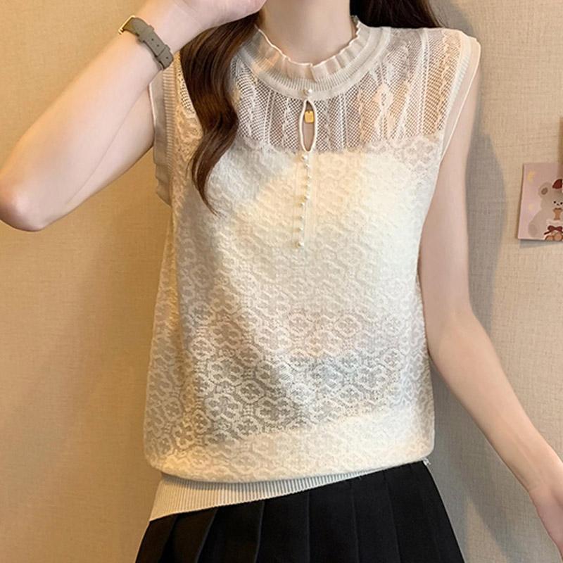 Tank Tops Women 2025 Summer Sleeveless O-Neck Black Slim Knitted Tank Tops Camis Women Tops JJ214