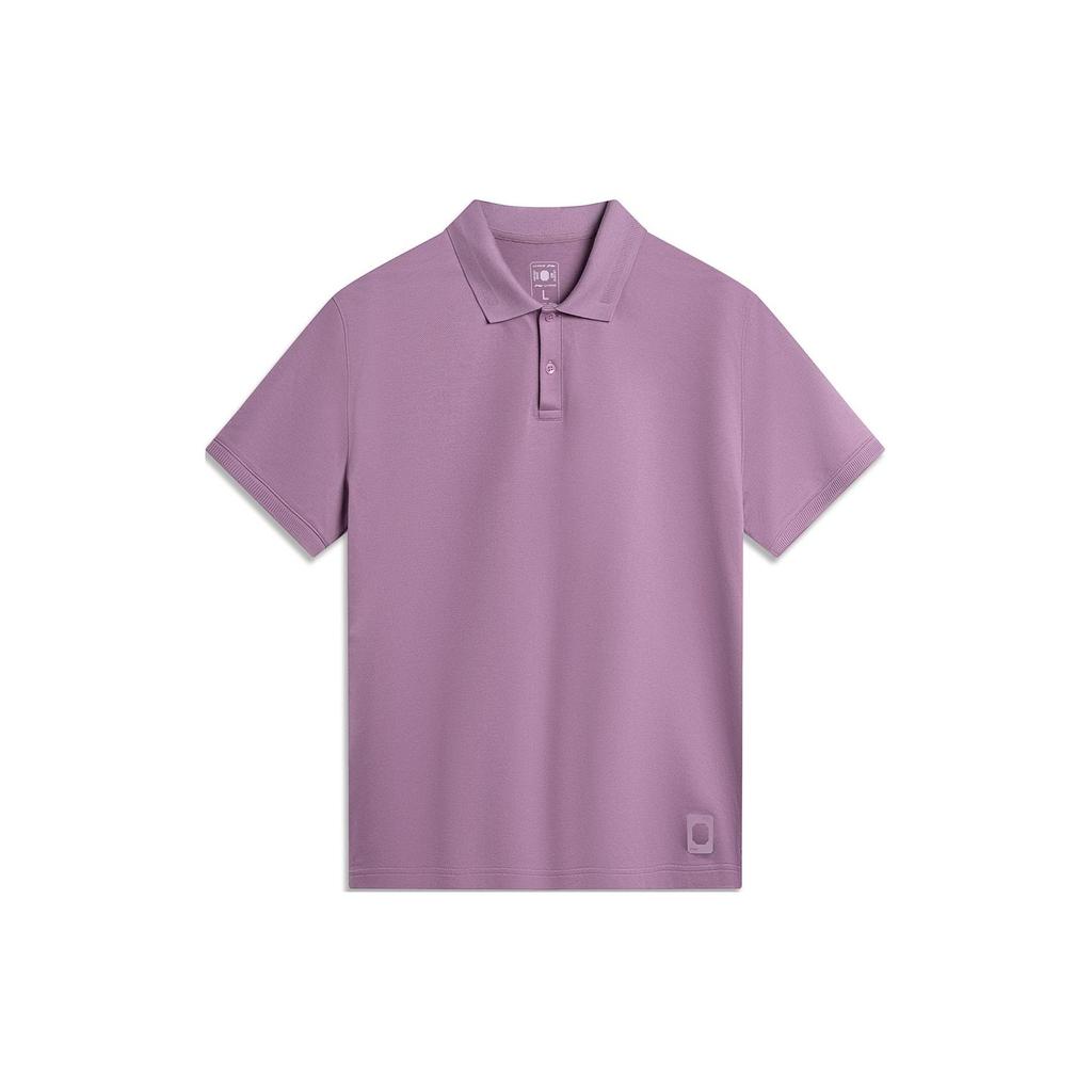 Li Ning Sports Lifestyle Series China Color Series Solid Color Pullover Casual Short Sleeve Polo Shirt Men Polo Shirts Crystal-Purple APLU087-10