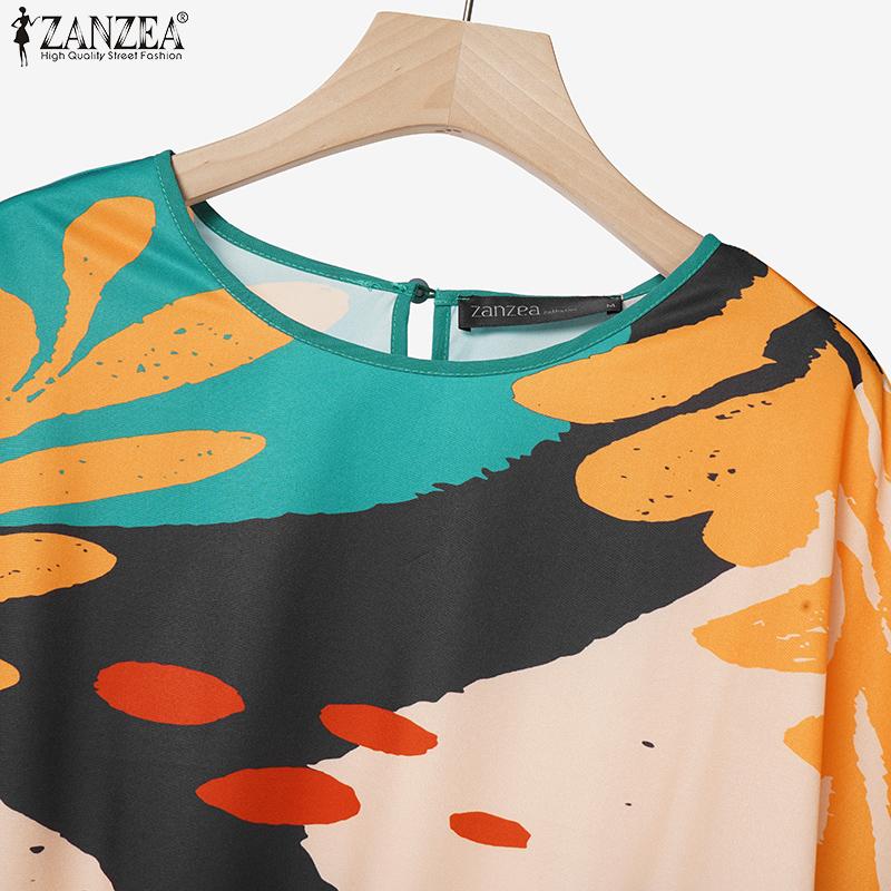 ZANZEA Women Short Sleeve Print Blouse and Wide Leg Pants Summer Two Piece Suit Sets