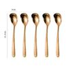 5-Pack Hammer Patterned Square Stainless Steel Coffee Spoon 304 Dessert Ice Cream Spoon Kitchen Dining Utensil4